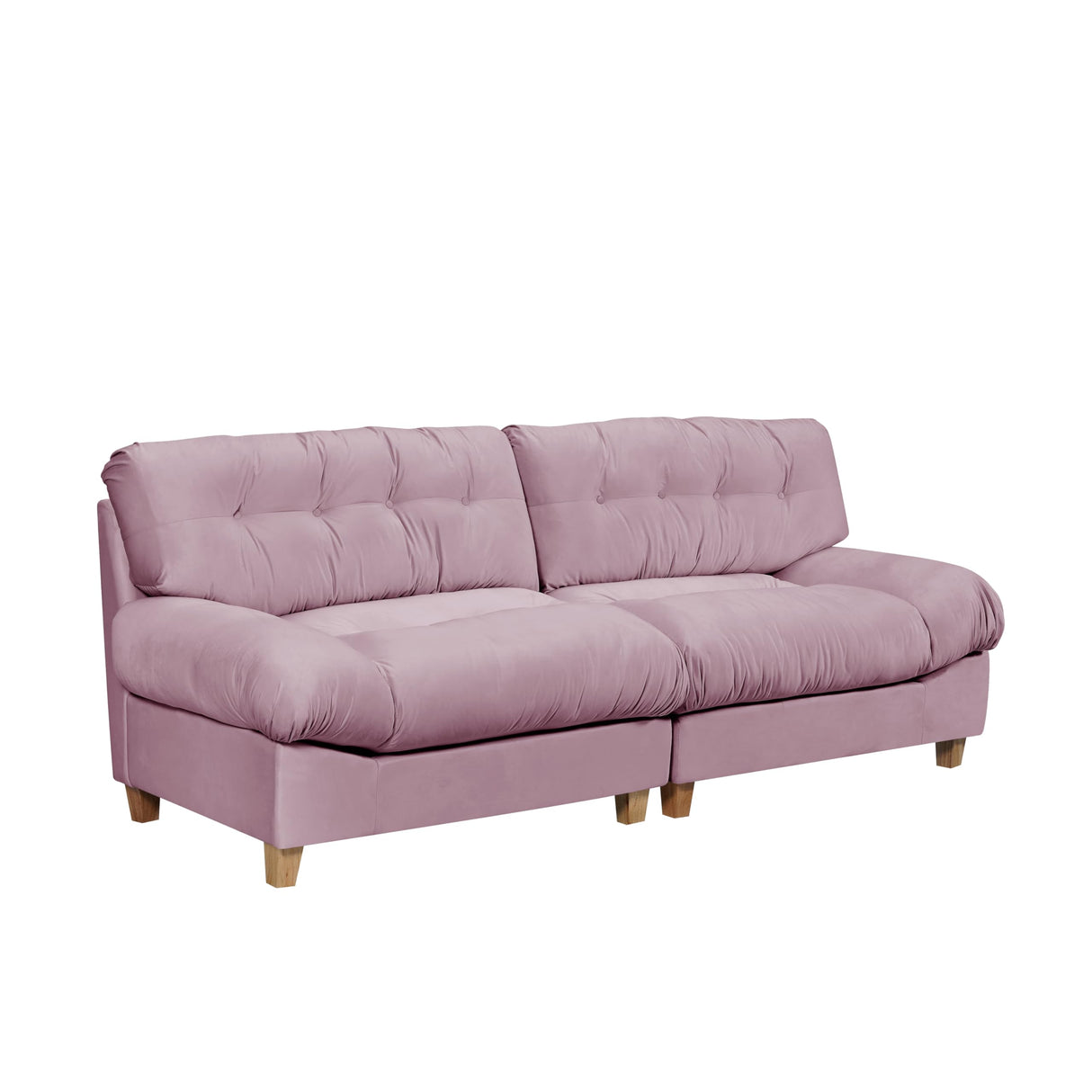 Cloud Separation Sofa, Frosted Velvet Love Seat Sofa with 2 Pillows