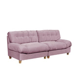 Cloud Separation Sofa, Frosted Velvet Love Seat Sofa with 2 Pillows