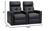 Cloud XS850 - Octane Seating - Home Theatre Chairs - Black Bonded Leather - Manual