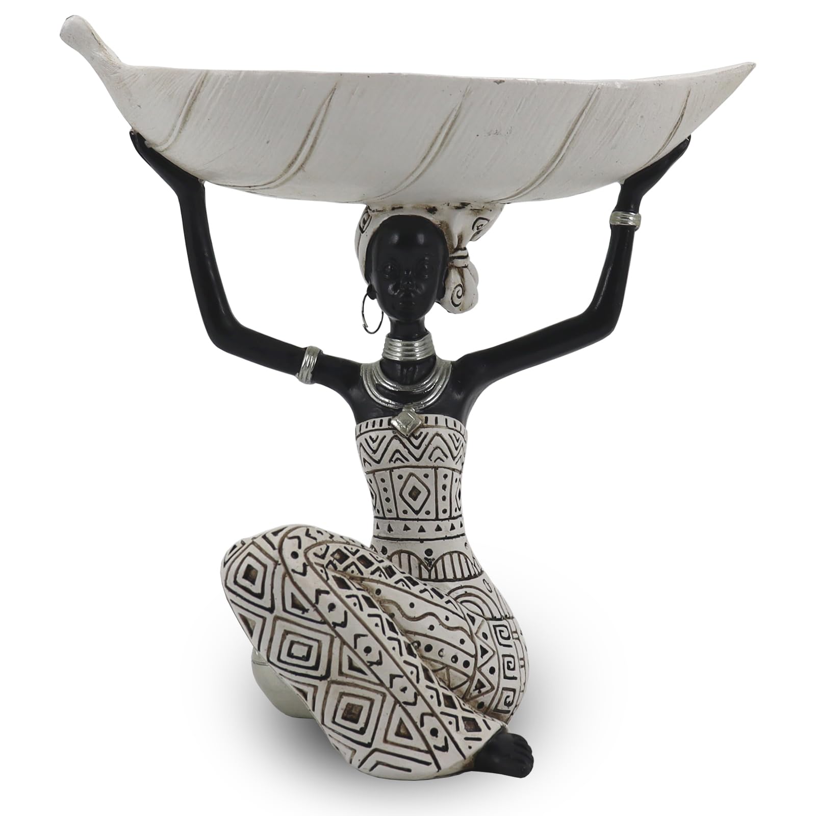 African Tribal Lady Holders Figurine, African Statue Home Decoration