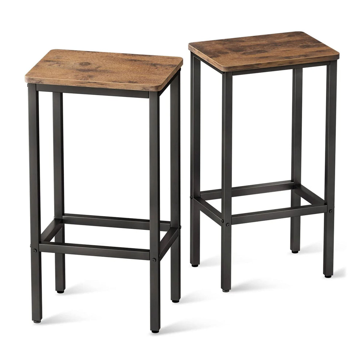 Bar Stools Set of 2, Counter Height Stools, 25.6" Stools for Kitchen with Footrest