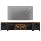 TV Stand Set with Charging Station and Drawers,85 inch Farmhouse Entertainment