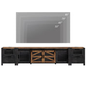 TV Stand Set with Charging Station and Drawers,85 inch Farmhouse Entertainment