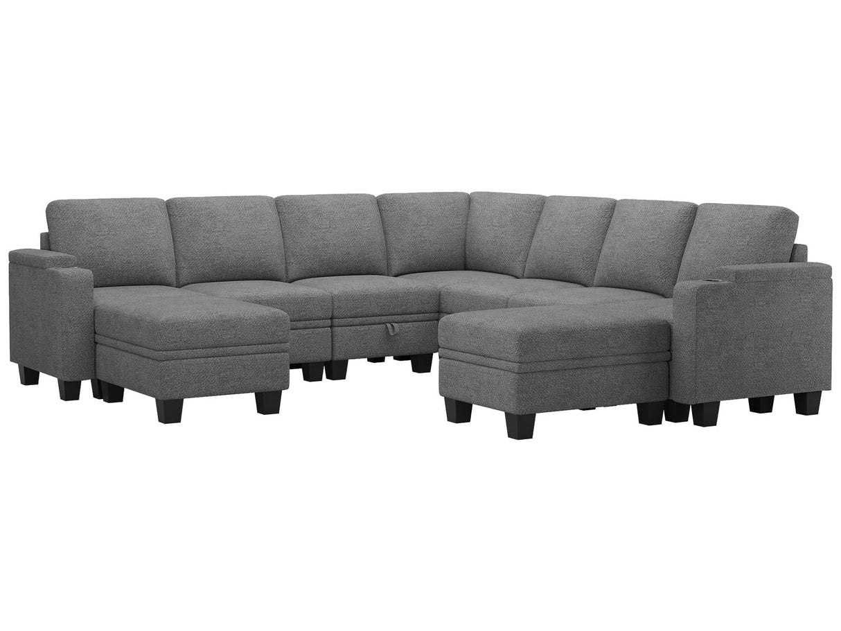 Sectional Sofa L Shaped Sectional Couch with Storage Ottoman Convertible