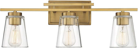 8-1020-3-SN Calhoun Modern Bohemian Clear Glass Bathroom Vanity Wall Light