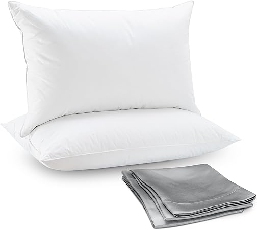 Goose Feather Down Pillows, Bed Pillows for Sleeping