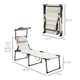 Outsunny Outdoor Lounge Chair, Adjustable Backrest Folding Chaise Lounge