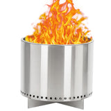 Smokeless Fire Pit with Air Switch16.5, Wood Burning Portable Stainless Steel Outdoor Firepit with Removable Stand and Ash Pan, Ideal for Camping for Backyard Patio and Picnic, H: 11.5 in, 13.22 lbs - Bircata