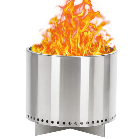 Smokeless Fire Pit with Air Switch16.5, Wood Burning Portable Stainless Steel Outdoor Firepit with Removable Stand and Ash Pan, Ideal for Camping for Backyard Patio and Picnic, H: 11.5 in, 13.22 lbs - Bircata