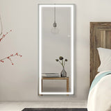 65"x 22" Full Length Mirror with Lights, LED Full Length Mirror, Lighted Full Body Length Light up Mirror Touch, Free Standing Mirror, Wall Mounted/Leaning Mirror