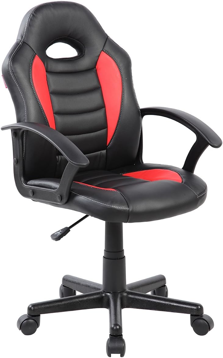 Kids Gaming and Student Racer Chair with Wheels - Red