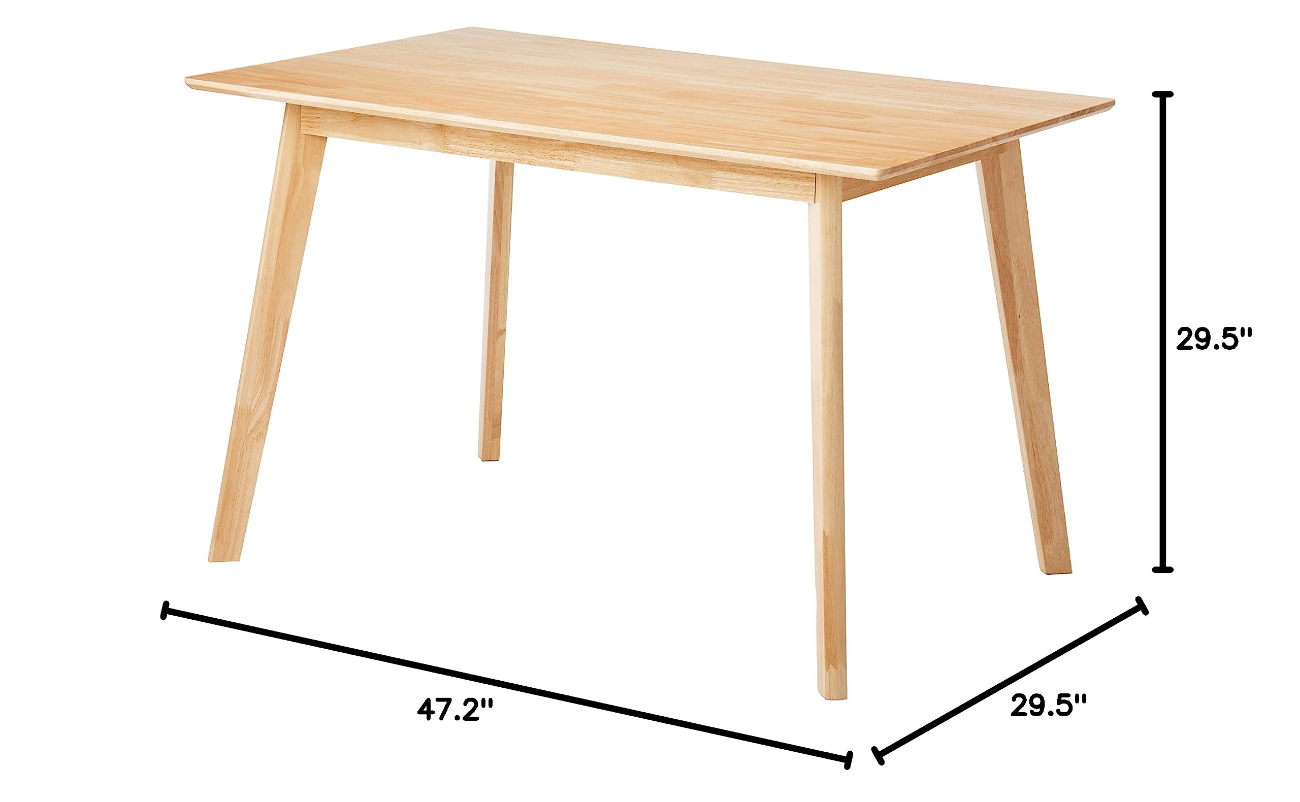 FSC Certified Solid Wood Kitchen Rectangular Dining Table, Natural Wood,