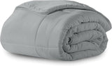 Microfiber Down-Alternative Solid Color Comforter - White - Full/Queen (90"x90")