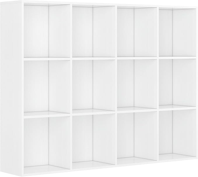 Bookcase, 12 Cube Open Storage Organizer Display Bookshelf, HOFB021