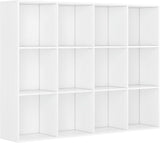 Bookcase, 12 Cube Open Storage Organizer Display Bookshelf, HOFB021