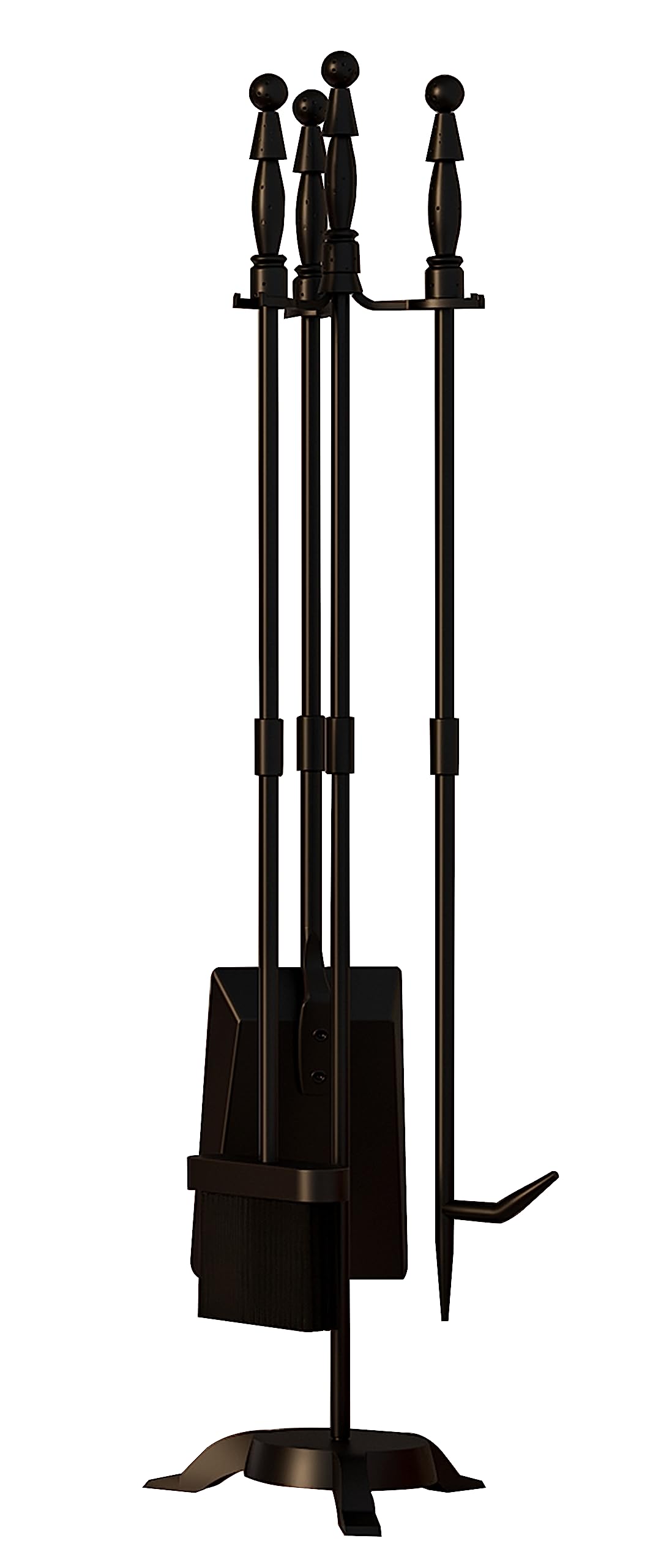 Fireplace Tools Set 4 Pieces Black Wrought Iron Fire Tool Set