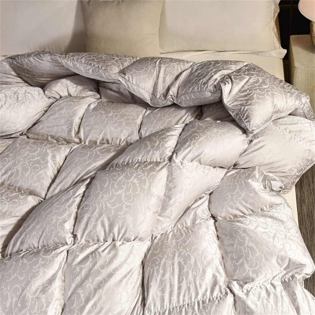 ZUIAI White Duck Down Quilt Down Fluffy Cozy Four Seasons Duvet Brocade Warm Queen King Quilted Comforters(220X240cm 2.75kg)