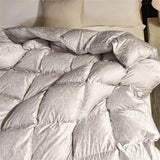 ZUIAI White Duck Down Quilt Down Fluffy Cozy Four Seasons Duvet Brocade Warm Queen King Quilted Comforters(220X240cm 2.75kg)