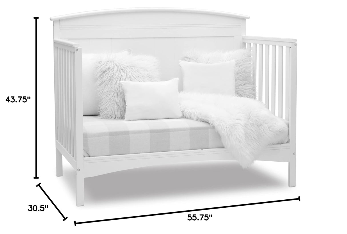 Archer Solid Panel 4-in-1 Convertible Baby Crib - Greenguard Gold Certified, Bianca