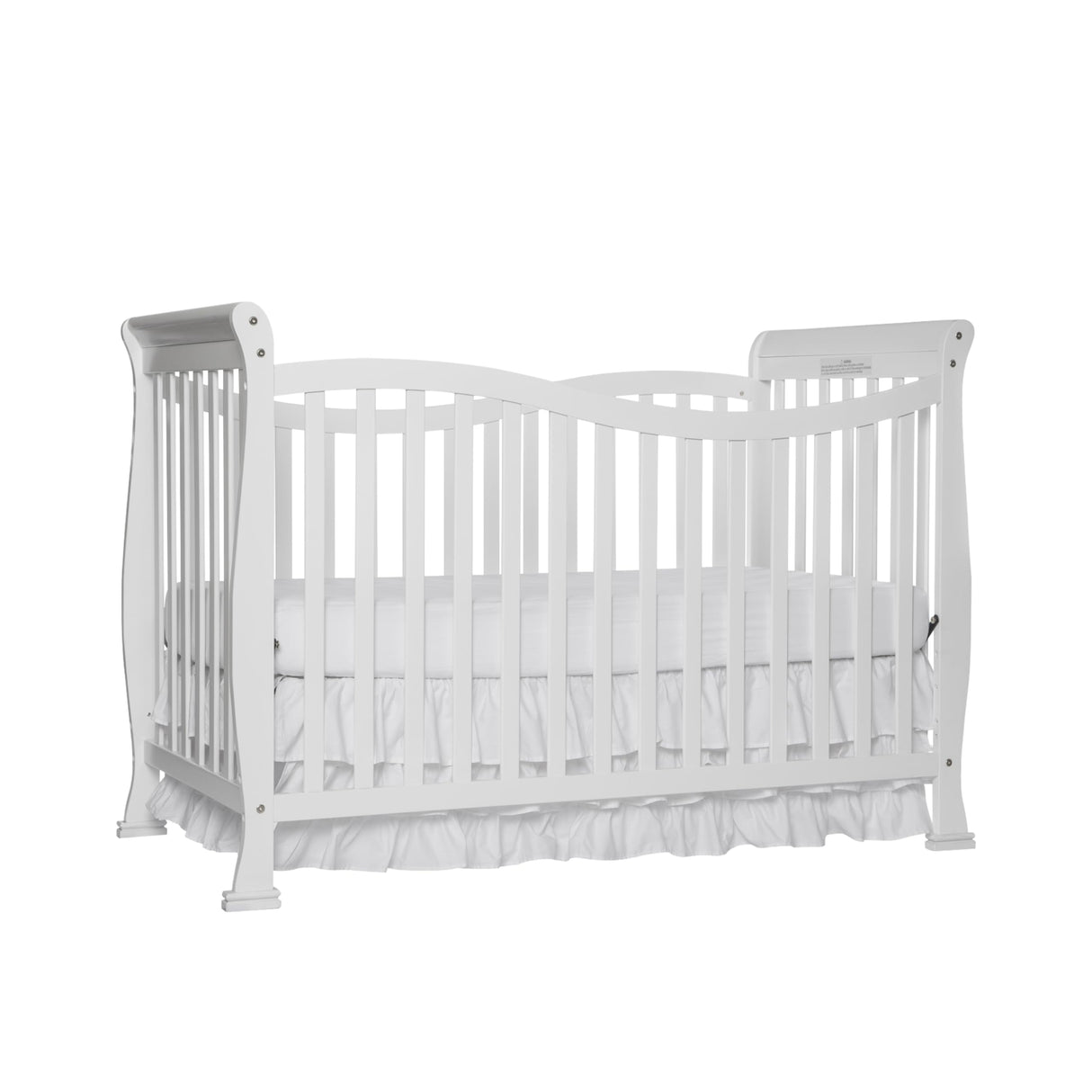 7-In-1 Convertible Life Style Crib In White, Greenguard Gold Certified, 4 Mattress Height