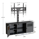 TV Stand with Mount and Power Outlet, Led Lights Entertainment Center