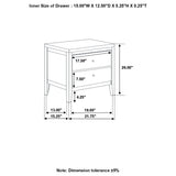 Transitional 2 Drawer Nightstand Bedroom Bedside Table Storage Drawers