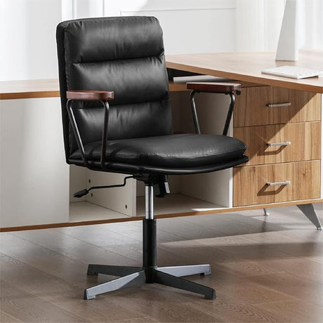 Modern Office Desk Chair, Vanity Chair with Removable Padded Armrests for Home