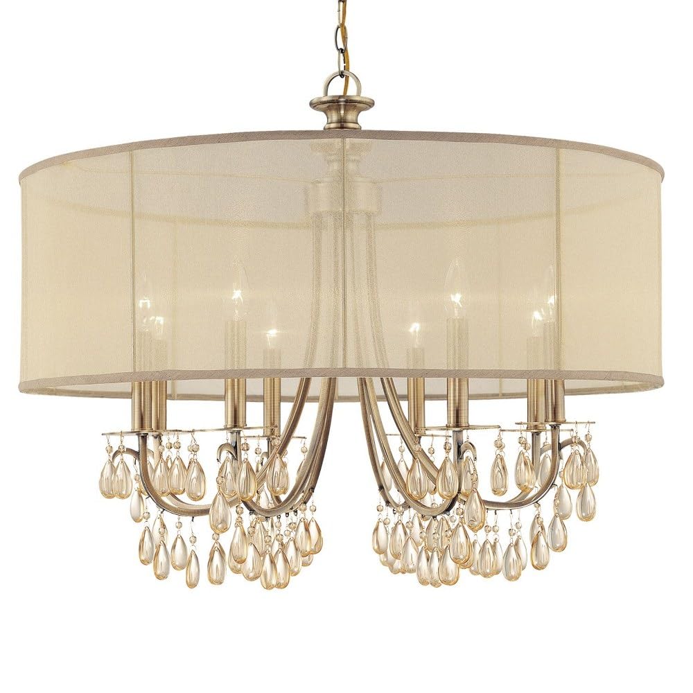 Hampton 8 Light Drum Shade Polished Chrome Chandelier