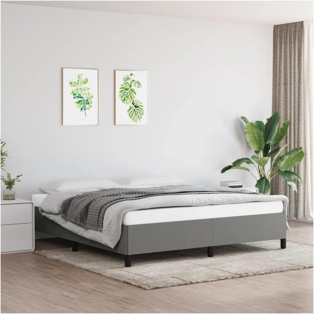 SHZG Bed Frame Dark Gray 72"X83.9" California King Fabric 347114