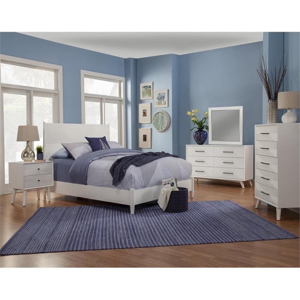 Furniture Tranquility 2 Drawer Nightstand, 22" W X 16" D X 26" H, white