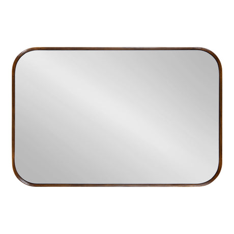 Nordlund Modern Wood Framed Wall Mirror, 23 x 35, Walnut Brown, Chic Decorative