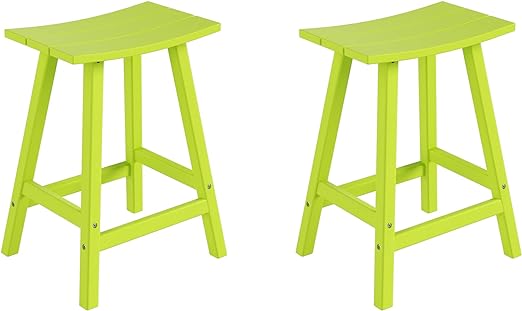 Malibu 29 Inch Outdoor Bar Stools, All Weather Resistant Poly Lumber Adirondack Bar