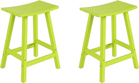 Malibu 29 Inch Outdoor Bar Stools, All Weather Resistant Poly Lumber Adirondack Bar