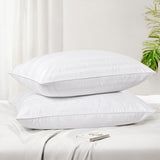 Goose Feather Down Pillows Queen Size Set of 2, Soft Fluffy Luxury Hotel Collection Pillow