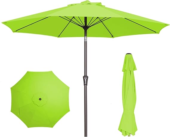 9FT Patio Umbrella Outdoor Market Umbrella with Push Button Tilt and Crank