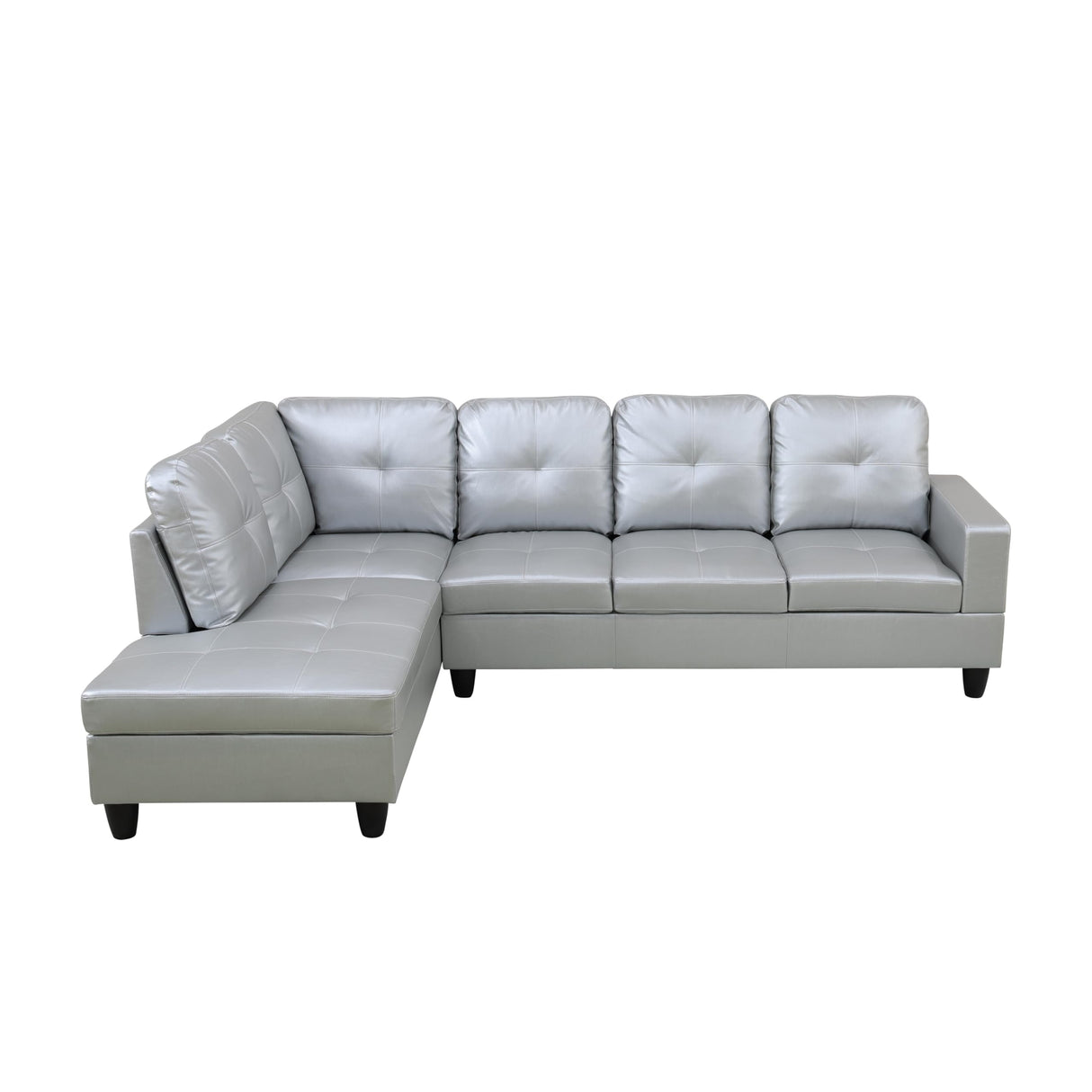 MZX-Carl-SS-00009-LWJ Sectional, 103.5"x74.5"x35", Silver White L