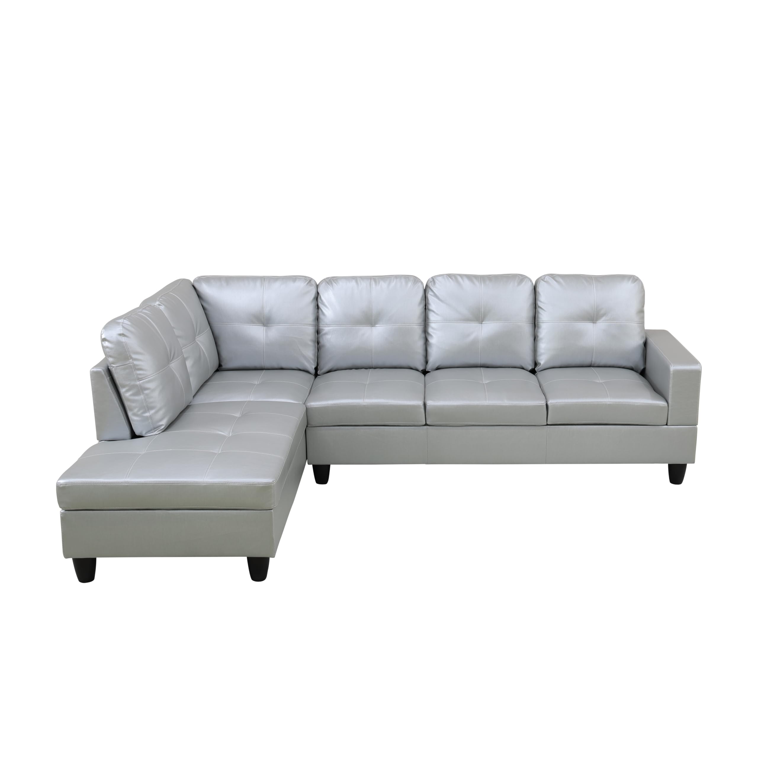 MZX-Carl-SS-00009-LWJ Sectional, 103.5"x74.5"x35", Silver White
