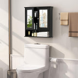 Wall Bathroom Cabinet with Mirror - Wood Over The Toilet Storage Cabinet Space Saver