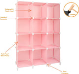 12-Cube Bookshelf Closet Organizer Storage Shelves Cubes Organizer Plastic Square