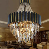 Modern Crystal Chandelier, Luxury Gold Crystal Hanging Ceiling Light Contemporary