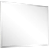 Rectangular Modern Beveled Wall Mirror, Frameless Bathroom Mirror, Ready to Hang