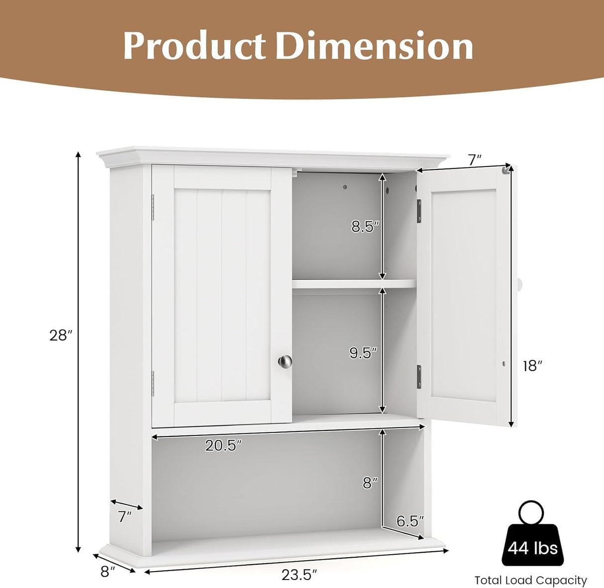 JM-HW66689 Medicine Cabinet, White