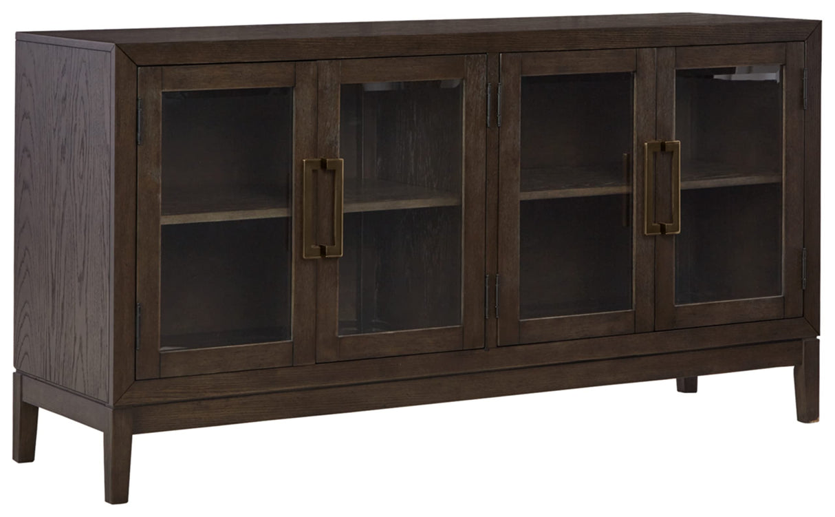 Burkhaus Traditional Dining Room Server with 2 Cabinets, Dark Brown