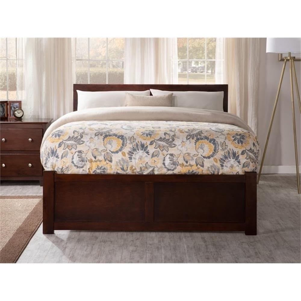Panel Bed with Trundle in Walnut