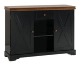 Wood Buffet Cabinet Console Table, Black / Walnut