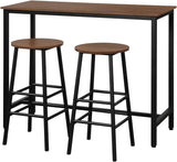 3-Piece Pub Table Set, Bar Table with 2PCS Backless Bar Stools