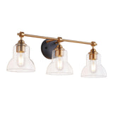 3 Light Bathroom Vanity Light Black and Gold, Modern Bathroom Light Fixtures Over Mirror