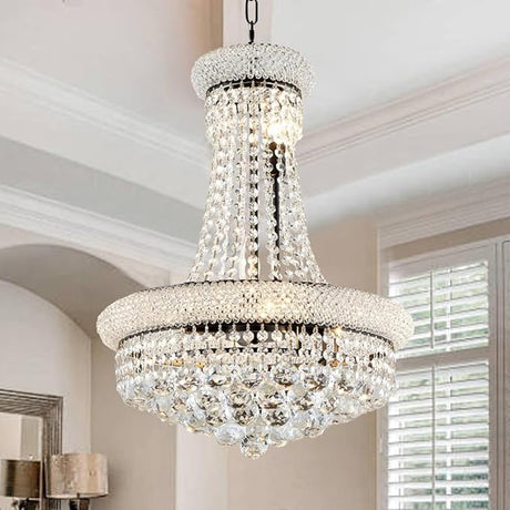 Modern Gold Crystal Chandelier Lights - Diameter 18" Ceiling Haning Chandeliers