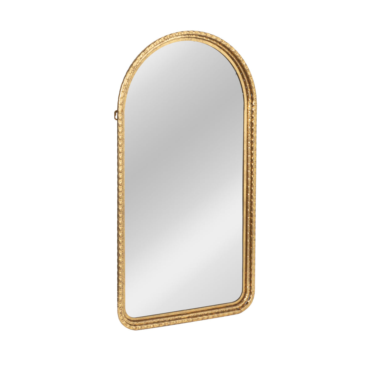 Decorative Arched Metal Wall Mirror, Gold