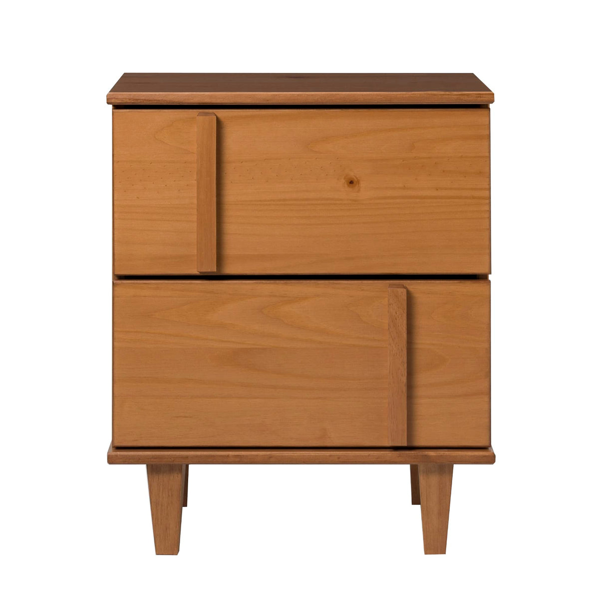 Sprague Contemporary Detailed Drawer Solid Wood Nightstand, 20 Inch, Caramel